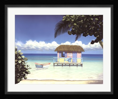 Framed Island Hut Print