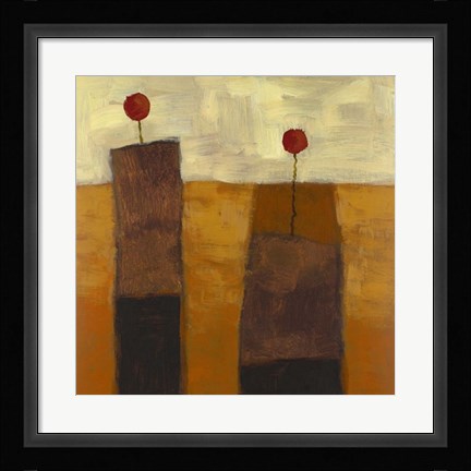 Framed Two Red Flowers Print