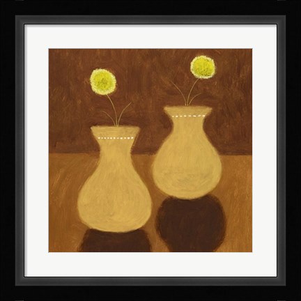 Framed Two Yellow Flowers II Print