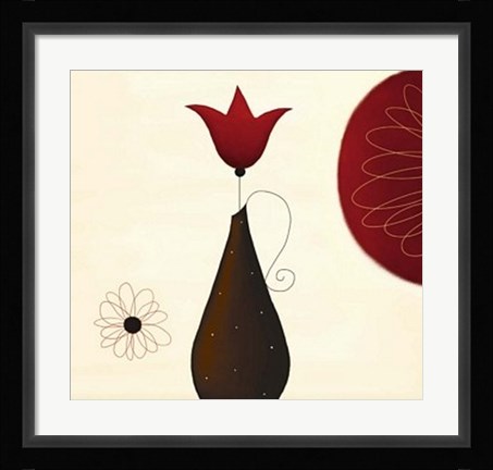 Framed Single Red Tulip Print