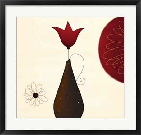 Framed Single Red Tulip Print