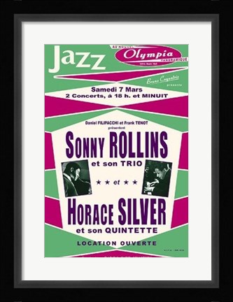 Framed Sonny Rollins &amp; Horace Silver, Paris, 1964 Print