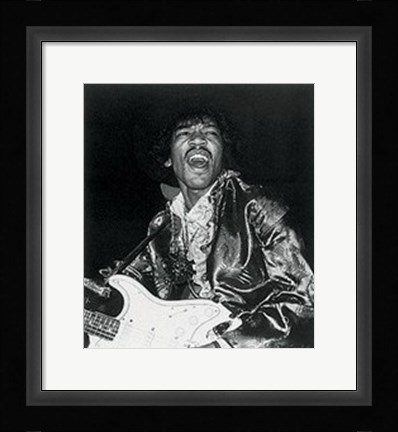 Framed Jimi Hendrix, in concert Print