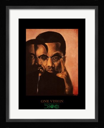 Framed One Vision, Malcolm X, Martin Luther King Jr Print