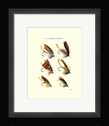 Framed Salmon Flies I Print