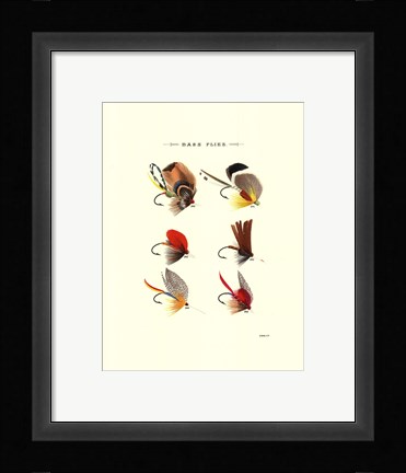 Framed Bass Flies II Print