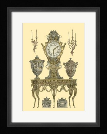 Framed Antique Decorative Clock II Print