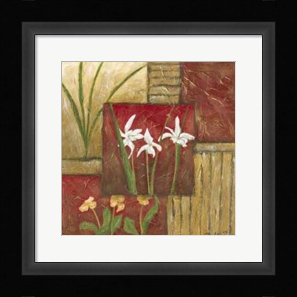 Framed Red Lacquer Collage IV Print