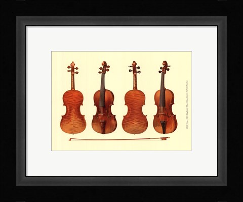 Framed Antique Violins I Print