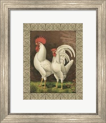 Framed Cassell&#39;s Roosters with Border VI Print