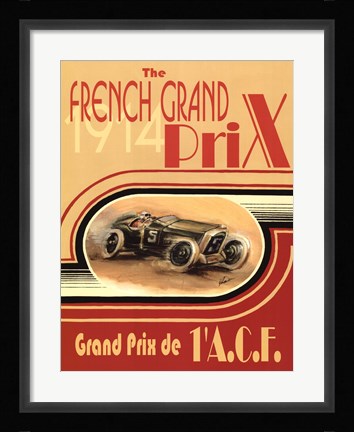 Framed Printed French Grand Prix 1914 Print