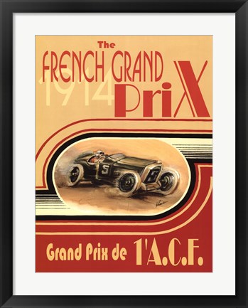 Framed Printed French Grand Prix 1914 Print
