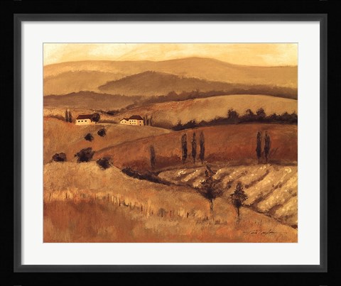Framed Golden Tuscany Afternoon II Print