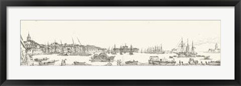 Framed Antique Seaport I Print