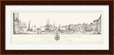 Framed Antique Seaport II Print