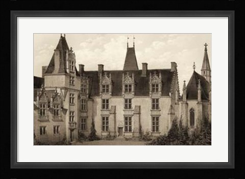 Framed Sepia Chateaux I Print