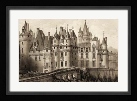 Framed Sepia Chateaux II Print