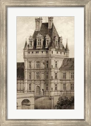Framed Sepia Chateaux VIII Print