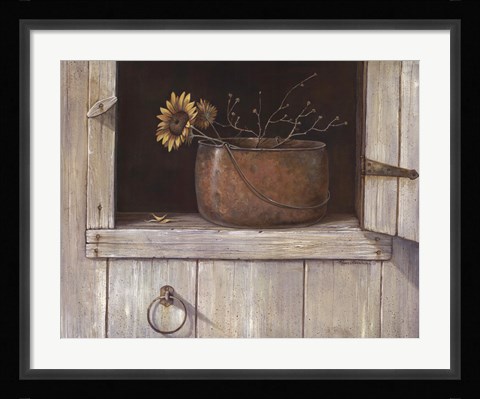 Framed Sunflower and Copper Print