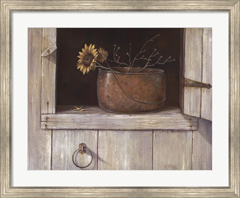 Framed Sunflower and Copper Print