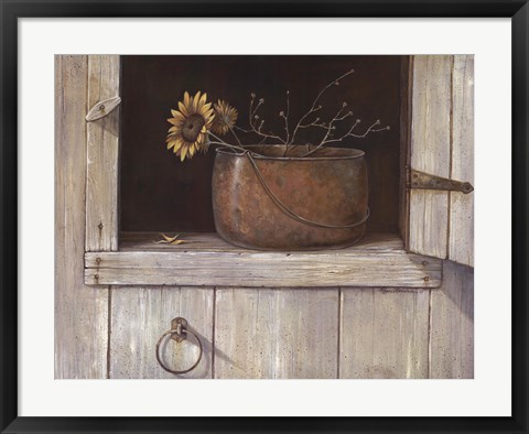 Framed Sunflower and Copper Print