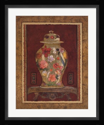 Framed Romantic Urn I Print