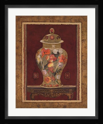 Framed Romantic Urn II Print