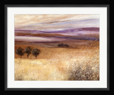 Framed Heather Landscape I Print