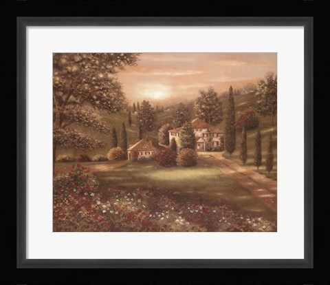 Framed Evening in Tuscany II Print