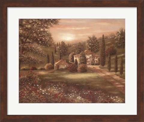 Framed Evening in Tuscany II Print