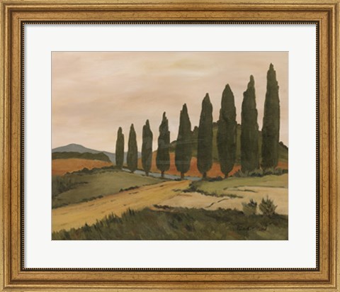 Framed Shady Tuscan Road Print