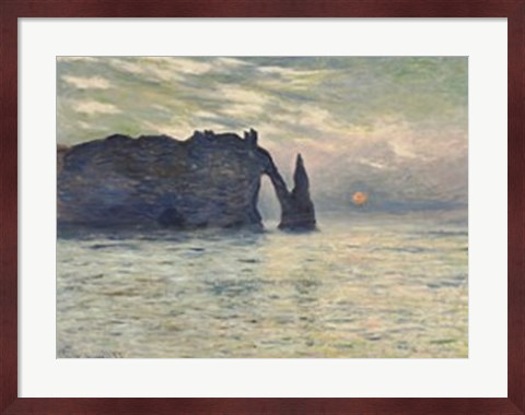 Framed Cliff, Etretat, Sunset, 1883 Print