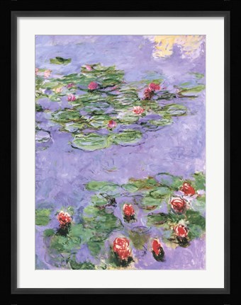 Framed Water Lilies, c. 1914-1917 Print