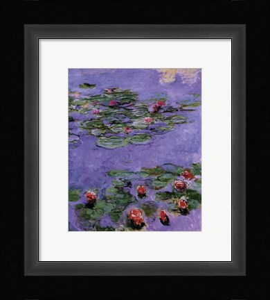 Framed Water Lilies, c. 1914-1917 Print
