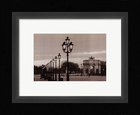 Framed Lamps at Night Musee du Louvre Print