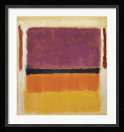 Framed Untitled (Violet, Black, Orange, Yellow on White and Red), 1949 Print