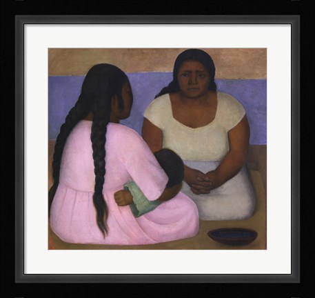 Framed Two Women and a Child Print
