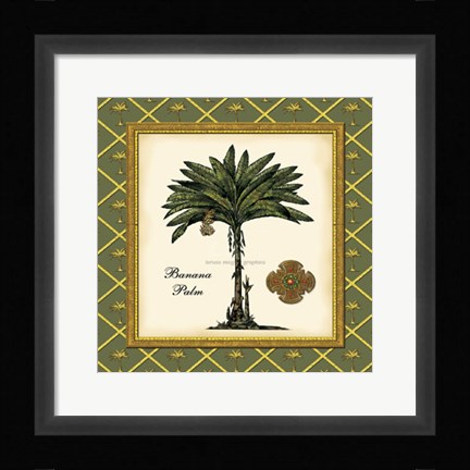 Framed Banana Palm (Green) Print