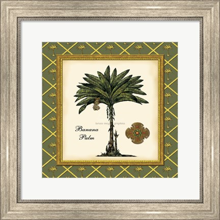 Framed Banana Palm (Green) Print