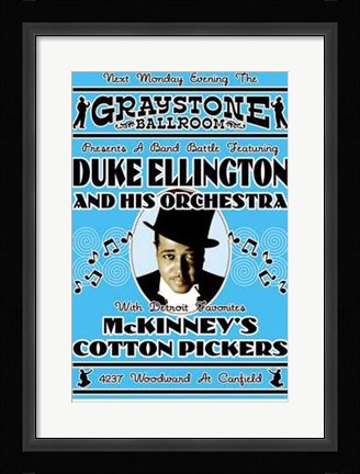 Framed Duke Ellington Graystone Ballrm Detroit Print