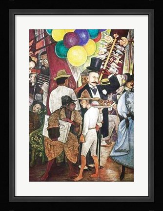 Framed Dream of a Sunday (Detail Street Vendors Print