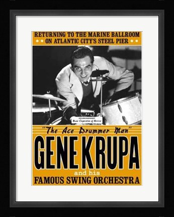 Framed Gene Krupa, Atlantic City, 1941 Print
