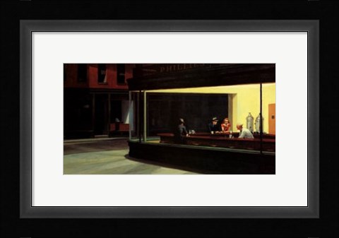 Framed Nighthawks Print
