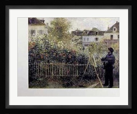 Framed Monet Painting in his Garden at Argenteuil, c.1873 Print