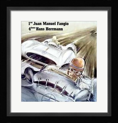 Framed Mercedez Benz, Italian Grand Prix, 1954 Print