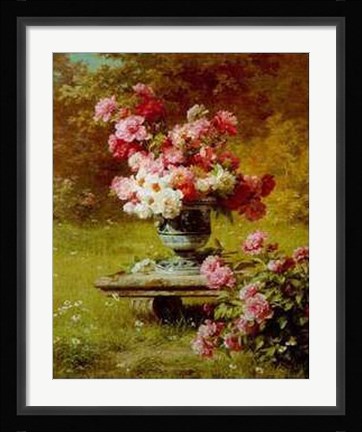 Framed Peonies in a Wild Garden Print