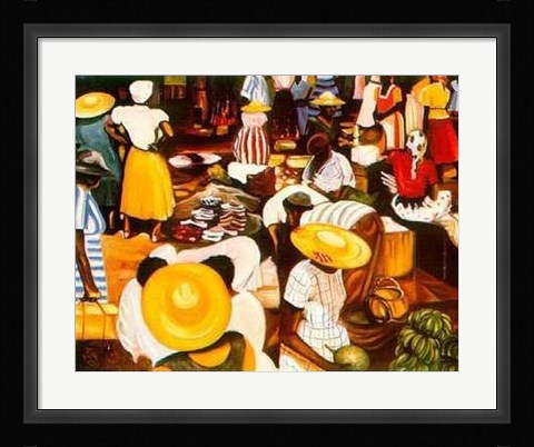 Framed Market Scene (Le) Print