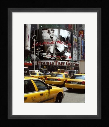 Framed Yellow Cabs on Times Square Print