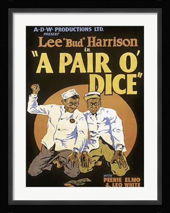 Framed Pair O' Dice Print