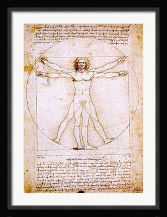 Framed Human Proportions-Vitruvian Man Print